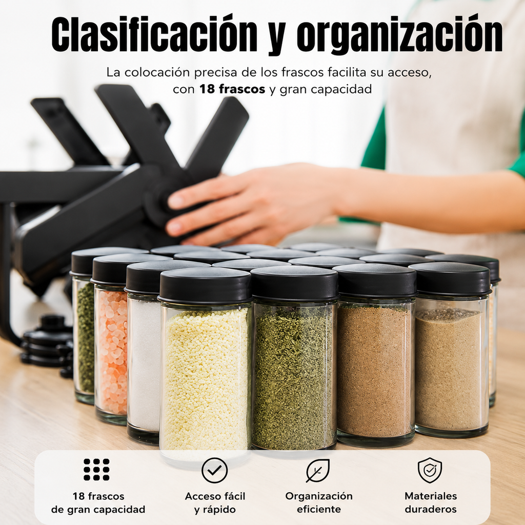 Organizador de Condimentos Giratorio 18 en 1